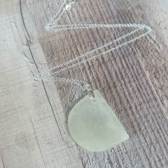 Handmade Jewelry - Mexican Onyx Worry Stone Necklace Natural Stone Pendant